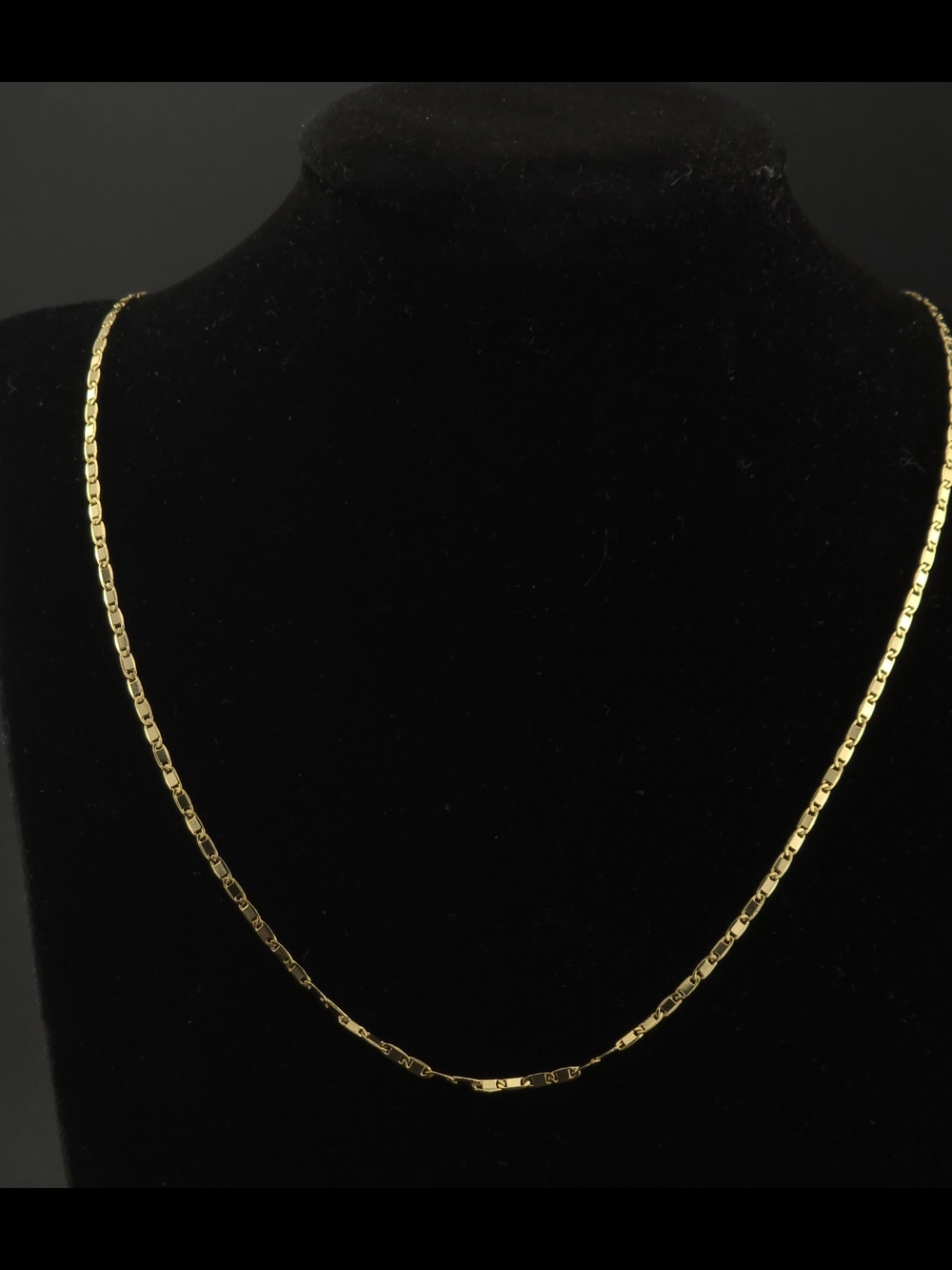 Gold Box Link Long  Necklace - Unisex  Jewelry